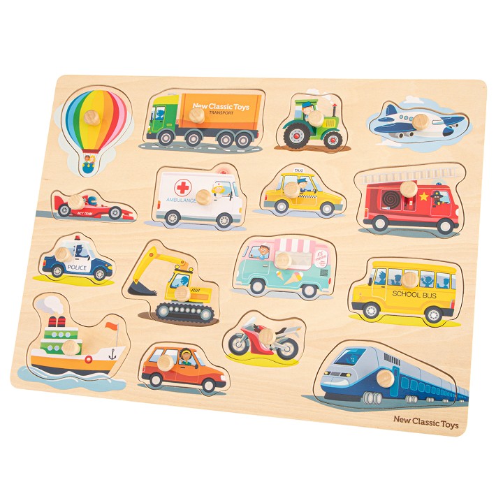 Peg Puzzle - Transport - 16 pieces - FSC® 100%-certified wood